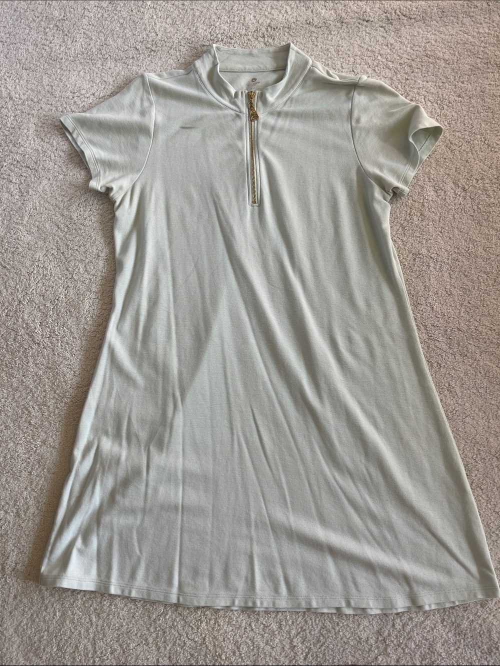 Spartina 449 Mint Short Sleeve Half-Zip Mock Neck Dress
